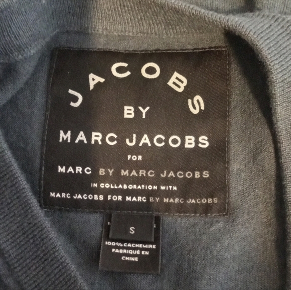 Marc Jacobs Cashmere Mens Long Sleeve V Neck Blue Size Small - Picture 2 of 8